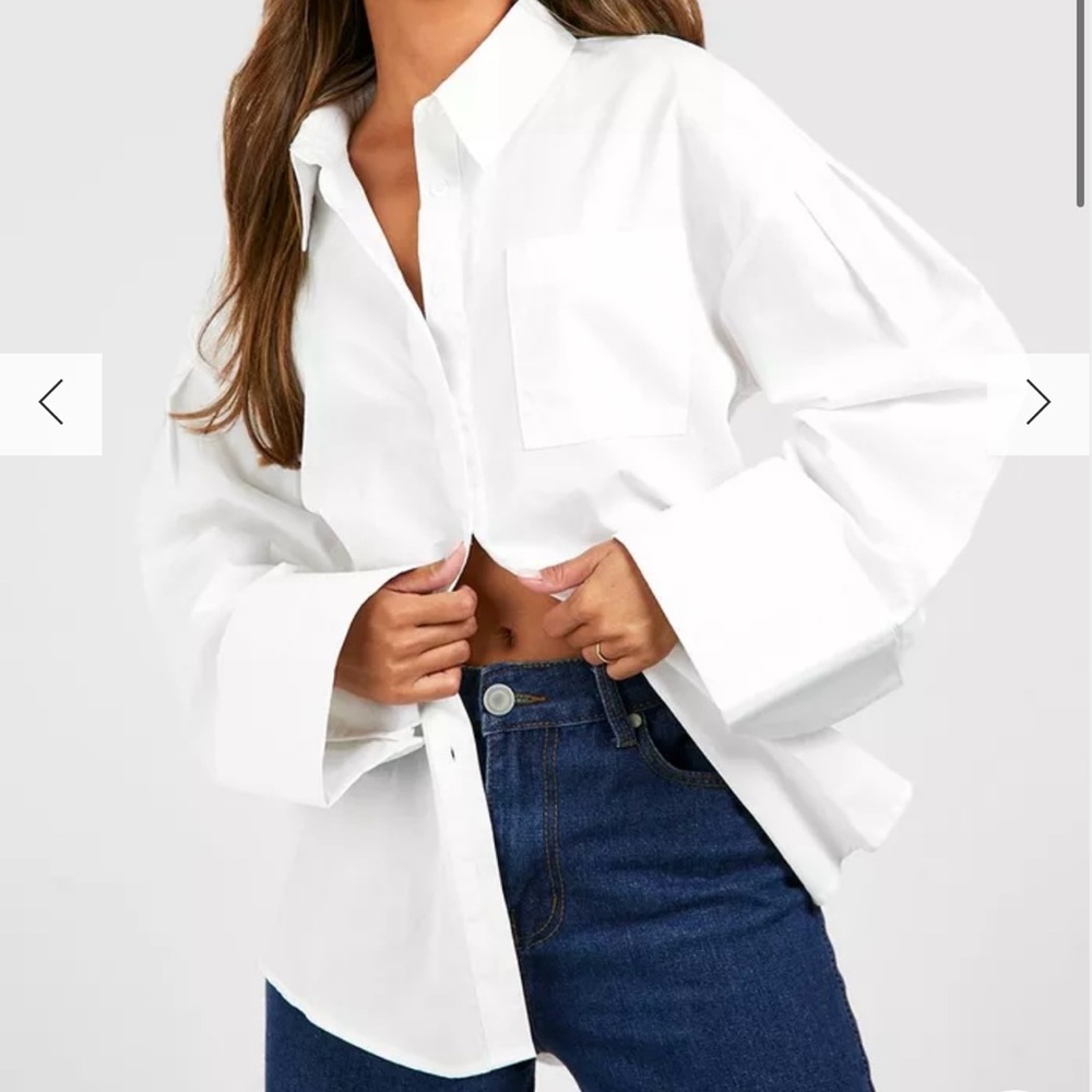 BOOHOO COTTON EXTREME WIDE CUFF SHIRT Size 12